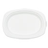 Compostable Sugarcane Bagasse Oval Plate 9 x 6.5 White 500 Carton