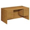 10500 Series Double 3/4-Height Pedestal Desk, Left and Right: Box/File, 60" x 30" x 29.5", Harvest