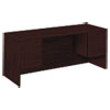 10500 Series Kneespace Credenza With 3/4-Height Pedestals, 60w x 24d x 29.5h, Mahogany