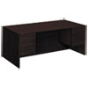 10500 Series Double 3/4-Height Pedestal Desk, Left and Right: Box/File, 72" x 36" x 29.5", Mahogany