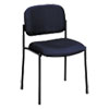 VL606 Stacking Guest Chair without Arms, Fabric Upholstery, 21.25" x 21" x 32.75", Navy Seat, Navy Back, Black Base