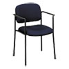 VL616 Stacking Guest Chair with Arms, Fabric Upholstery, 23.25" x 21" x 32.75", Navy Seat, Navy Back, Black Base