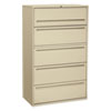 Brigade 700 Series Lateral File, 4 Legal/Letter-Size File Drawers, 1 File Shelf, 1 Post Shelf, Putty, 42" x 18" x 64.25"