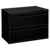 Brigade 700 Series Lateral File, 2 Legal/Letter-Size File Drawers, Black, 42" x 18" x 28"