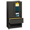 Brigade 700 Series Lateral File, Three-Shelf Enclosed Storage, 2 Legal/Letter-Size File Drawers, Charcoal, 36" x 18" x 64.25"