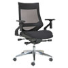 Alera EB-W Series Pivot Arm Multifunction Mesh Chair, Supports 275 lb, 18.62" to 22.32" Seat, Black Seat/Back, Aluminum Base
