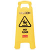 Caution Wet Floor Sign, 11 x 12 x 25, Bright Yellow