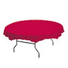 Octy Round Plastic Tablecover 82 quot; Diameter Red 12 Carton