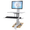WorkFit S Sit Stand Workstation w Worksurface LCD LD Monitor White