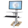 WorkFit S Sit Stand Workstation w Worksurface LCD HD Monitor White
