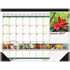 Recycled Floral Photographic Monthly Desk Pad Calendar 22 x 17 2017
