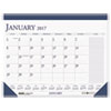 Recycled Two Color Monthly Desk Pad Calendar w Large Notes Section 22x17 2017