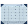 Recycled EcoTones Academic Desk Pad Calendar 18.5wx13d Blue Corners 2016 2017