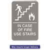ADA Sign 6 x 9 In Case of Fire Use Stairs Gray