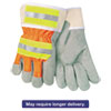 Luminator Reflective Gloves Economy Grade Leather Gray Orange Yellow LG 12PR