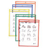 Reusable Dry Erase Pockets 9 x 12 Assorted Primary Colors 25 Box