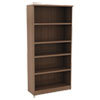 Alera Valencia Series Bookcase Five Shelf 31 3 4w x 14d x 65h Modern Walnut