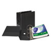 Clean Touch Locking Round Ring Reference Binder Antimicrobial 5 quot; Cap Black