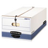 STOR FILE Storage Box Legal String and Button White Blue 4 Carton