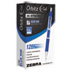 Orbitz Retractable Gel Pen Medium Blue Ink 0.7mm Dozen