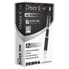 Orbitz Retractable Gel Pen Medium Black Ink 0.7mm Dozen