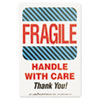 Shipping Self Adhesive Label 5 7 8 x 4 1 2 FRAGILE HANDLE WITH CARE 500 Roll