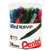 R.S.V.P. Mini Ballpoint Pen 1 mm Assorted Ink 24 Pack