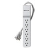 Surge Protector 6 Outlets 4 ft Cord 720 Joules White