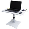 Adjustable Laptop Stand w Storage Cup 23 3 4 x 15 1 4 x 12 15 3 4 White Chrome