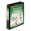 XtraLife ClearVue Non-Stick Locking Slant-D Ring Binder, 3 Rings, 1" Capacity, 11 x 8.5, Black