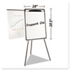 Magnetic Gold Ultra Dry Erase Tripod Easel W Ext Arms 32 quot; to 72 quot; Black Silver