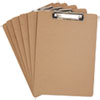Hardboard Clipboard 1 2 quot; Capacity Holds 8 1 2w x 12h Brown 6 Pack