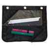 Two Section Binder Pouch 11 x 9 Black 3 Pack