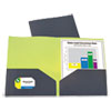 Two Tone Two Pocket Super Heavyweight Poly Portfolio Letter Gray Green 6 Pack