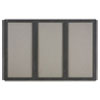 Enclosed Fabric Cork Board 72 x 48 Gray Surface Graphite Aluminum Frame