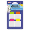 Ultra Tabs Repositionable Tabs 1 x 1.5 Neon Green Orange Pink Yellow 80 Pk
