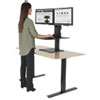 High Rise Dual Monitor Sit Stand Workstation 28 x 23 x 15 1 2 Black