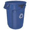 Brute Recycling Container, 32 gal, Polyethylene, Blue