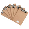 Hardboard Clipboard with Low Profile Clip 1 2 quot; Capacity 5 x 8 Brown 6 Pk