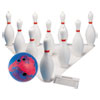 Bowling Set Plastic Rubber White 1 Ball 10 Pins Set