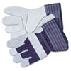 Split Leather Palm Gloves Large Gray Pair