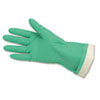 Flock Lined Nitrile Gloves One Size Green 12 Pairs