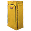 Vinyl Cleaning Cart Bag, 34 gal, 17.5" x 33", Yellow