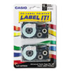 Tape Cassettes for KL Label Makers 12mm x 26ft Black on White 2 Pack