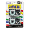 Tape Cassettes for KL Label Makers 18mm x 26ft Black on White 2 Pack