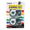 Tape Cassettes for KL Label Makers 18mm x 26ft Blue on White 2 Pack