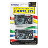 Tape Cassettes for KL Label Makers 9mm x 26ft Gold on Black 2 Pack
