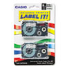 Tape Cassettes for KL Label Makers 9mm x 26ft Black on Silver 2 Pack