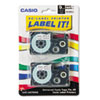 Tape Cassettes for KL Label Makers 9mm x 26ft Black on White 2 Pack