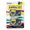 Tape Cassettes for KL Label Makers 9mm x 26ft Black on Yellow 2 Pack